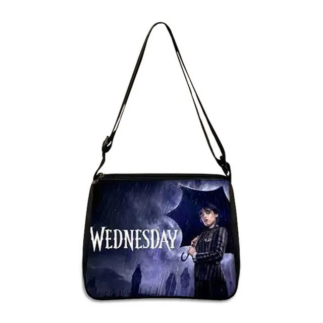 Unisex crossbody taška s motívmi z obľúbenej série Wednesday