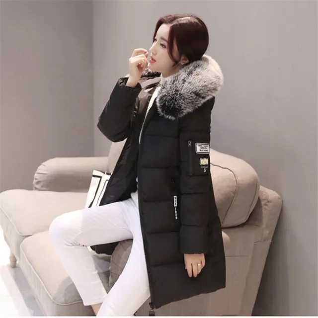 Women's winter jacket with distinctive collar and patches