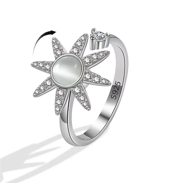 Fashion ring against stress for women with cute rotating design