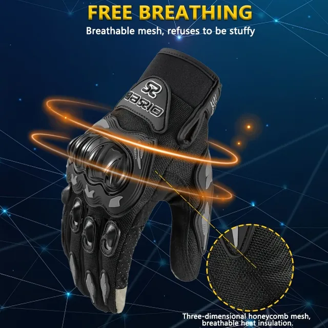 Summer motorcycle gloves for men - breathable, protective, anti-fall, anti-slip, touch screen