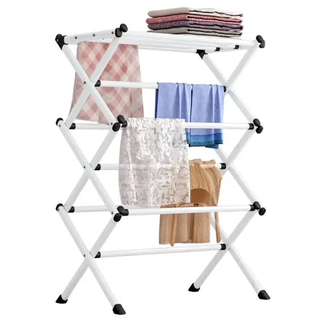 Folding dryer for linen of metal - for indoor and outdoor use