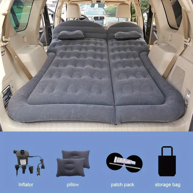 RV/SUV Inflatable Mattress Camping Bed Pillow Pillow-Inflatable Fat Car Air Bed With Air Pump Portable Sleeping Mattress