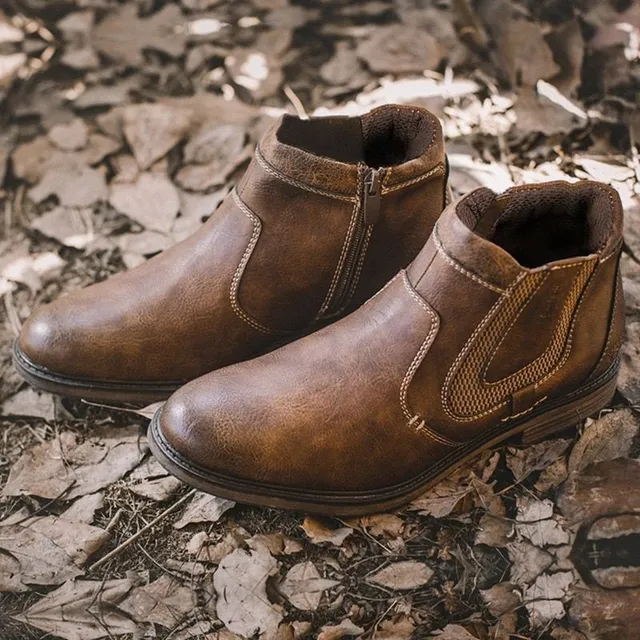 Men's luxury leather Farrell autumn boots