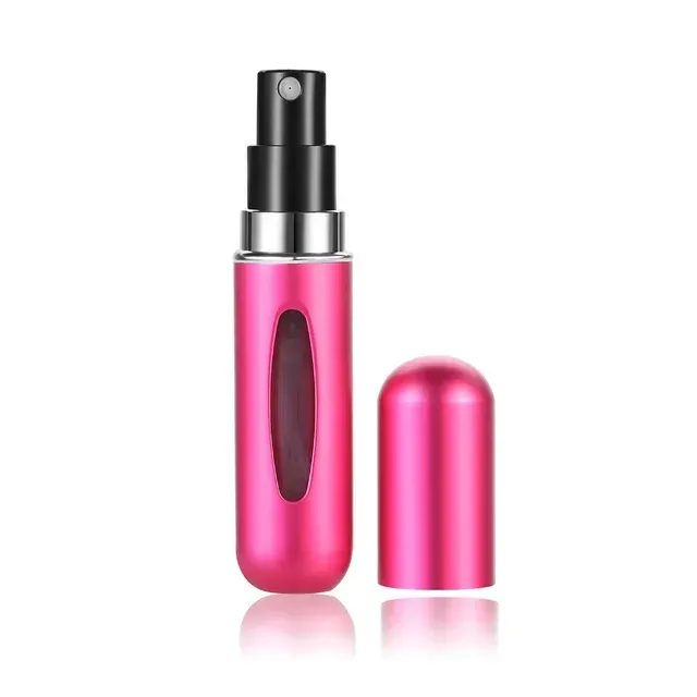 Practical portable mini bottle for perfume - indicator of quantity inside, more color variants