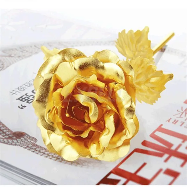 Artificial colored roses with gold color