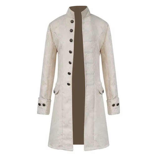 Men's Coat with Gothic Motif whi L