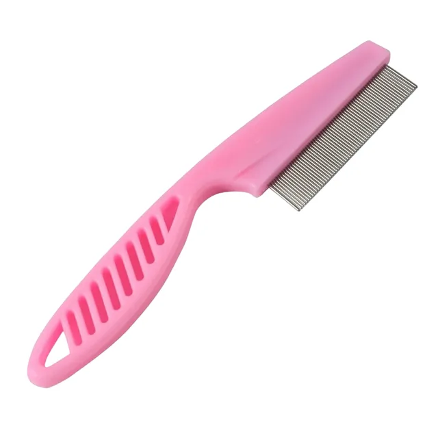 Stainless steel flea comb for pets Coat for lice with handle Coat for dog and cat care Comb for flea and egg comb 14 cm