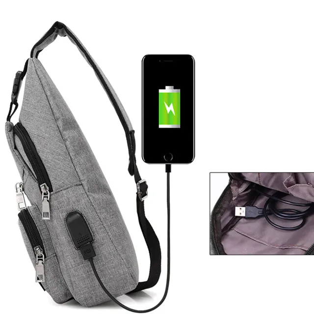 Travel USB design unisex shoulder bag