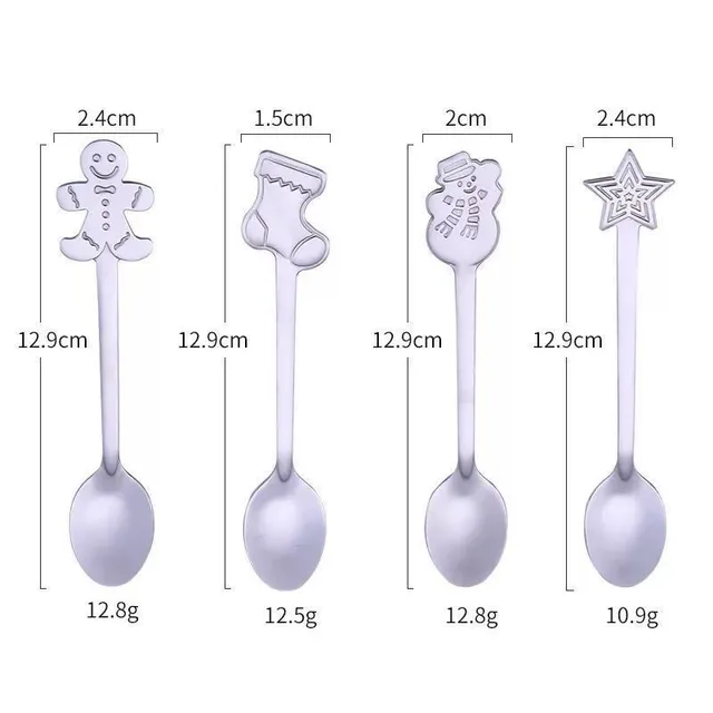 Beautiful modern Christmas teaspoons - different kinds