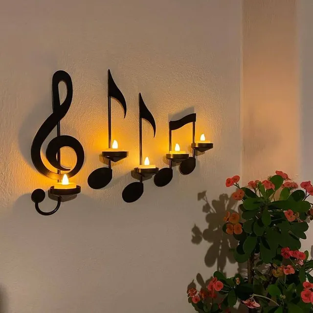Wall lamp black musical notes