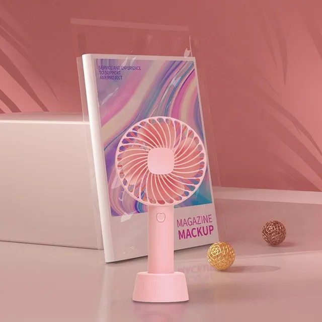 Useful hand fan for hot summer days in trendy pastel colors - more variants