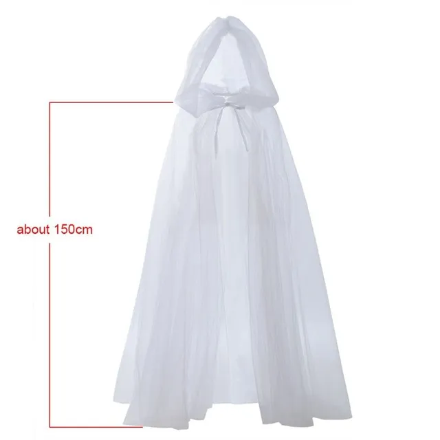 Halloween witch costume with hood, tulle coat