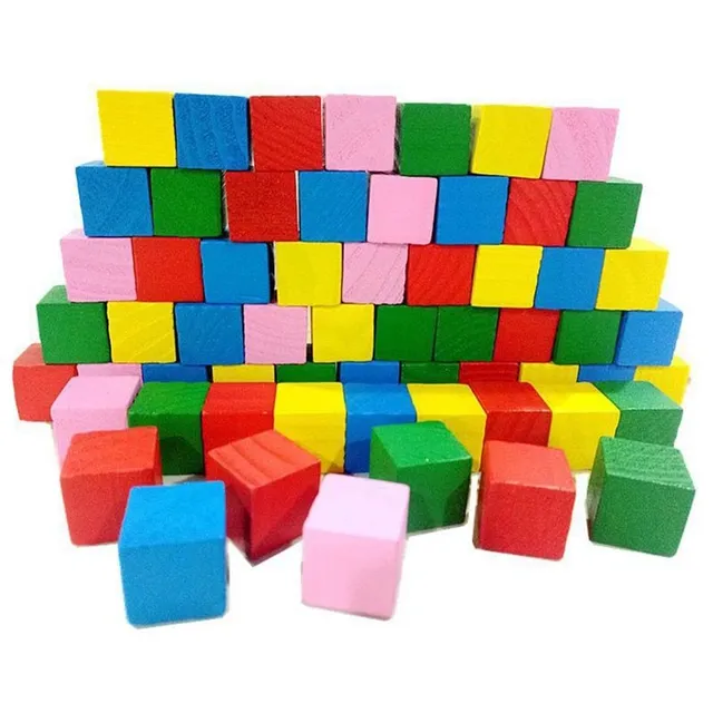 Wooden cube set 25 pcs