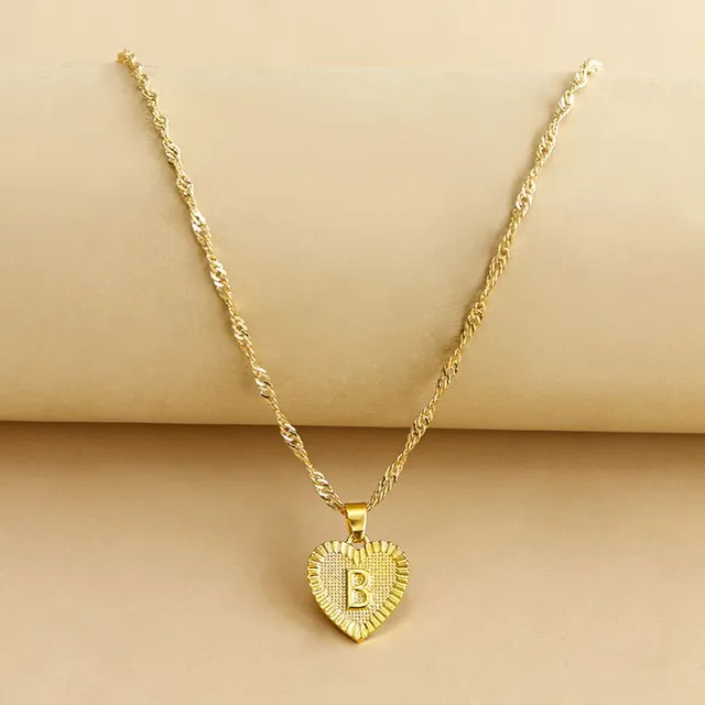 Ladies' necklace with initial in the heart