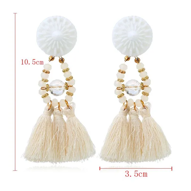 Beaded earrings with tassels - 9 colours