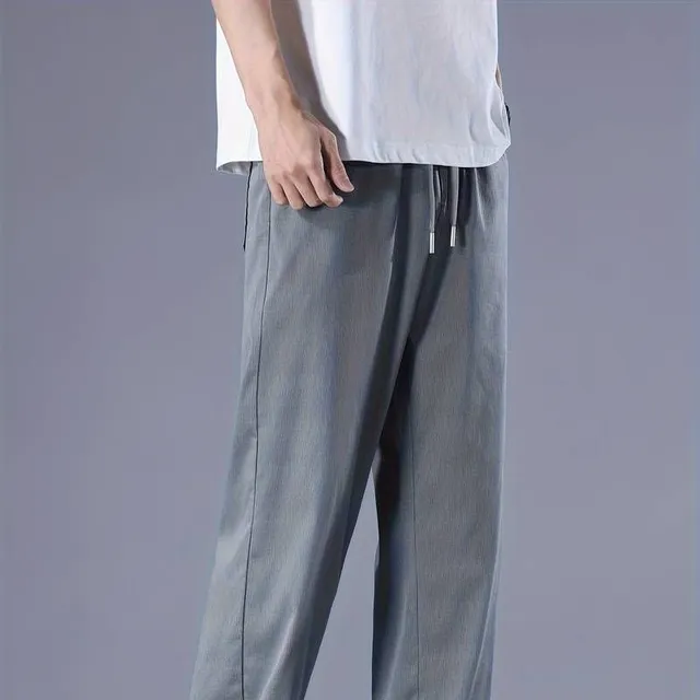 Pantaloni lunghi con coulisse da uomo leggeri e sottili con tasche