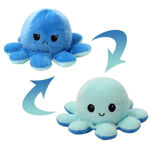 Reversible mood changing stuffed animal - octopus