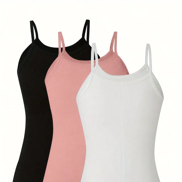 Women's Top with Thin Straps, 3 pieces in a pack, Basic tank top for every day