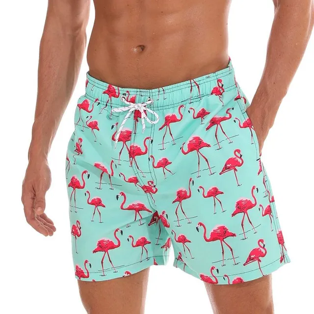 Men's stylish swimsuits with flamingos