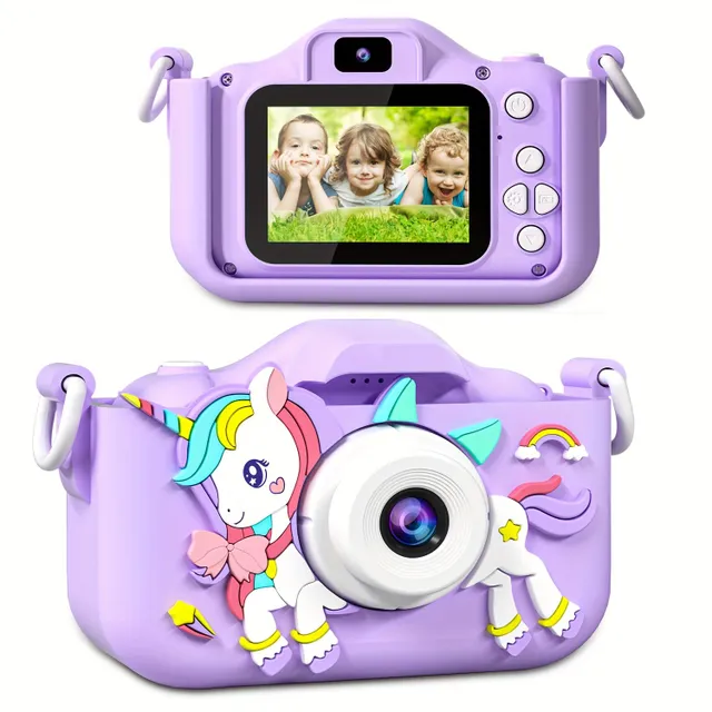 Selfie HD Camera Unicorn, 1080P Dobíjateľná elektronická digitálna kamera, hračka s prenosnou kamerou
