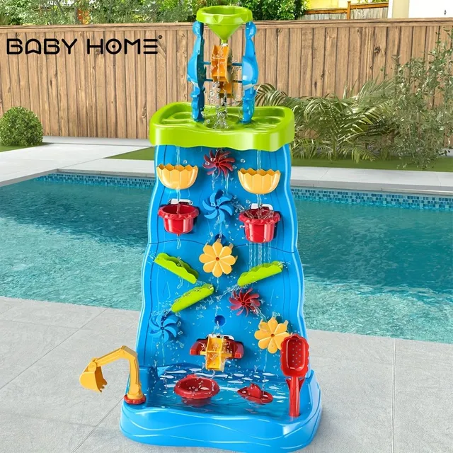 Water table with cascade labyrinth wall - double-sided table for sand and water for children - outdoor toys - sensory table - summer toys