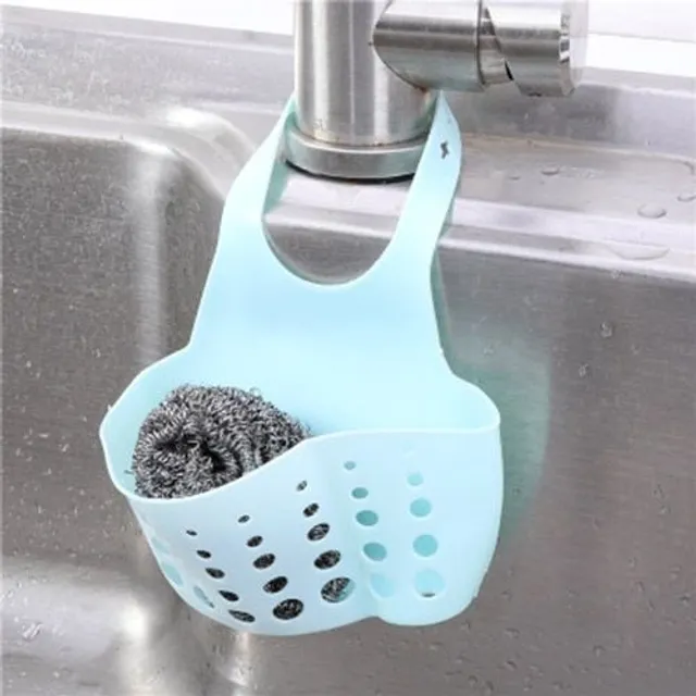 Handy adjustable holder/dripper for sponges and wire in pastel colours a-blue