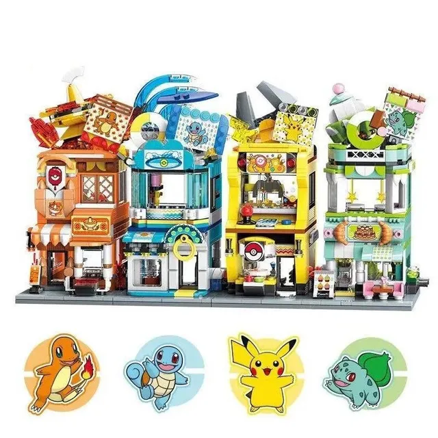 Magazin Pokémon din cărămizi cu accesorii - diferite tipuri