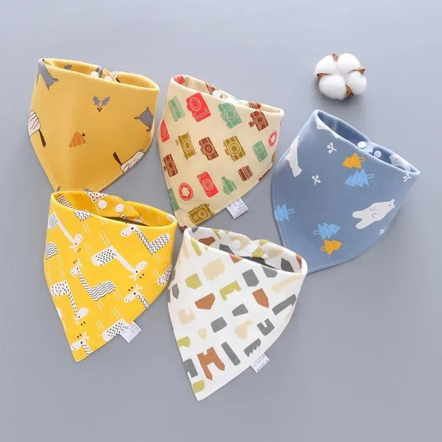 Soft cotton baby bib 5 pcs