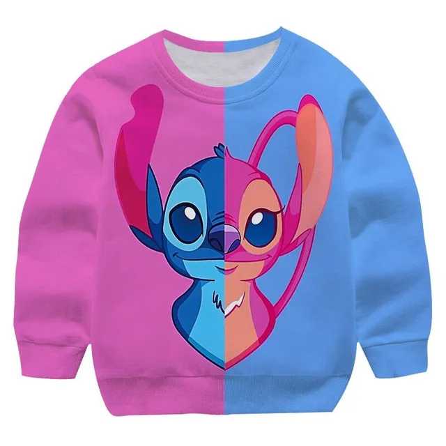 Sweat-shirt pour enfant sans capuche avec motif Stitch