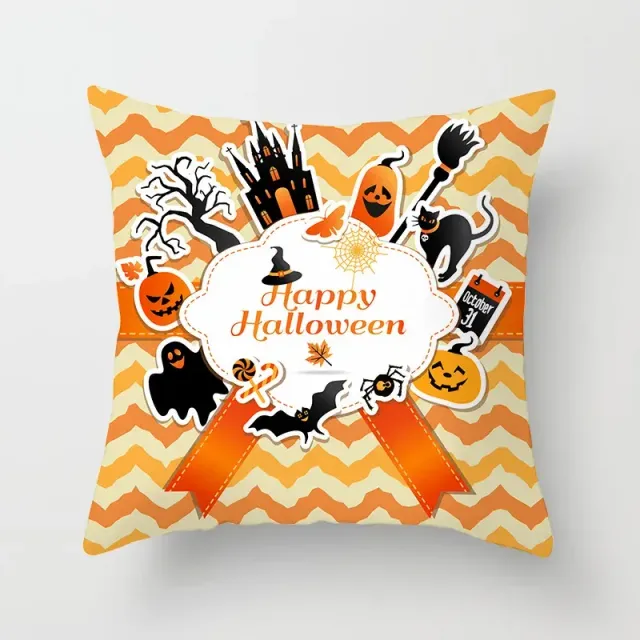 Halloween poliészter párna vicces mintával 45x45 cm kanapéra vagy hálószobába