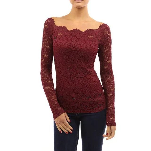 Lace top with long sleeves