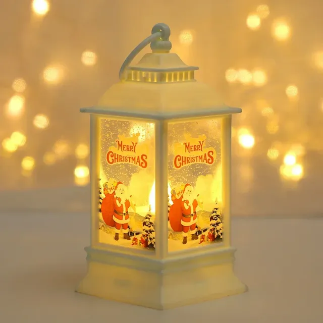 Christmas candle with snowman figure and snow blizzard