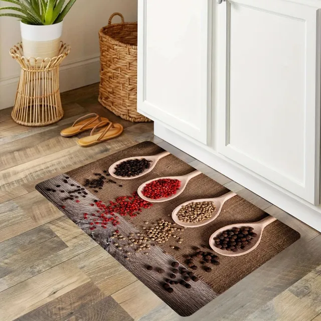 Kitchen rug with spice motif