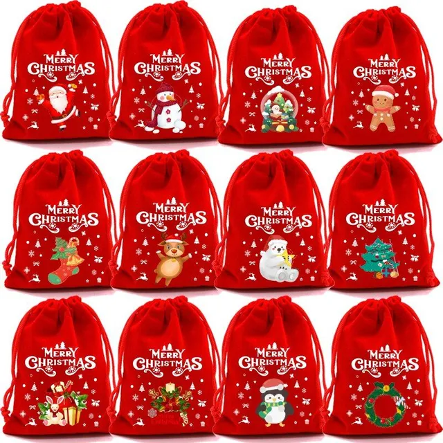 4 gift cute bags for children with popular Christmas motif