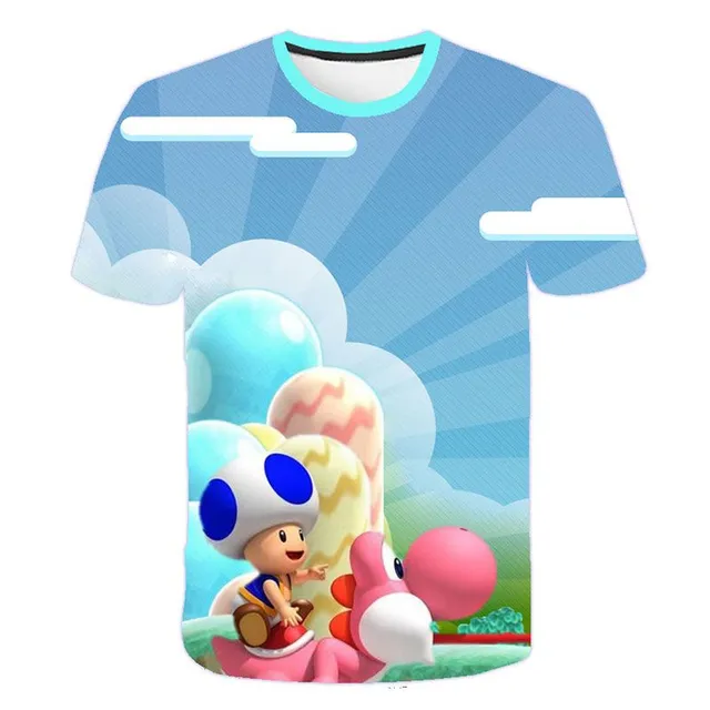 Tricou frumos pentru copii cu print 3D Mario