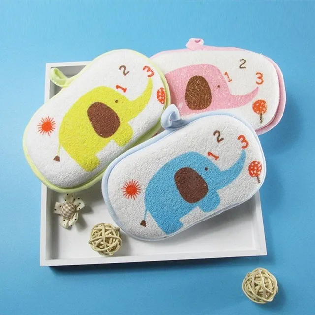 Baby sponge for washing with elephant - 3 colors