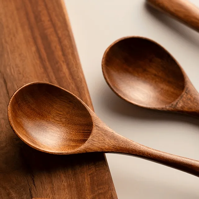 Japanese wooden spoon for gourmet rice