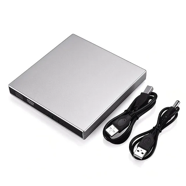 Unitate CD DVD externă pentru notebook, unitate subțire portabilă USB 2.0 CD DVD, CD/DVD +/- RW ROM, controler optic pentru notebook, compatibil cu Windows 10/8.1/7/XP/Vista, Linux, Mac OS