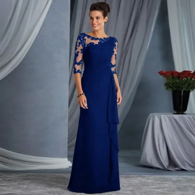 Elegantní dámské šaty s dlouhým rukávem a kulatým výstřihem Semi