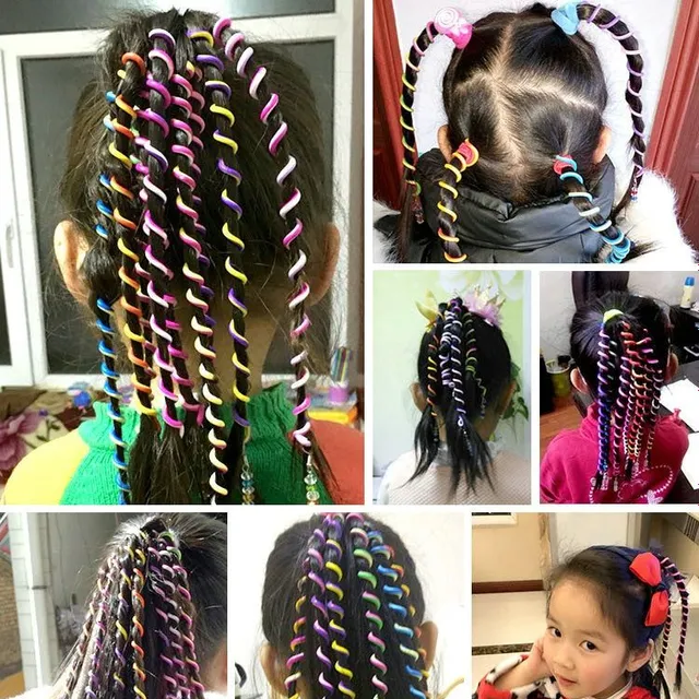 Colored hair styling hair extensions for children