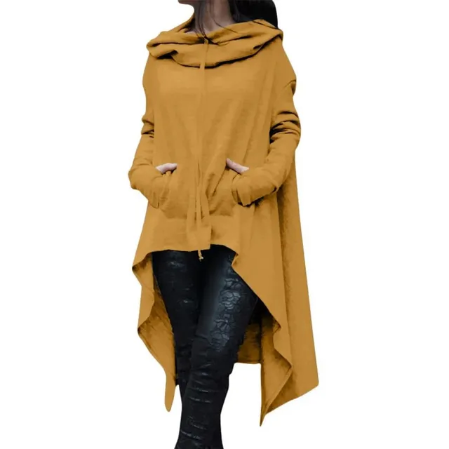 Ladies irregular hooded sweater