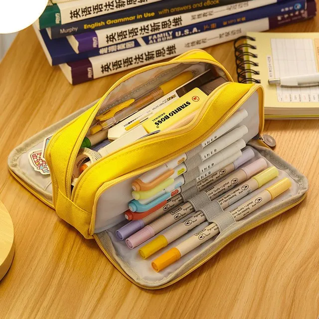 School one-colour large capacity stationery case