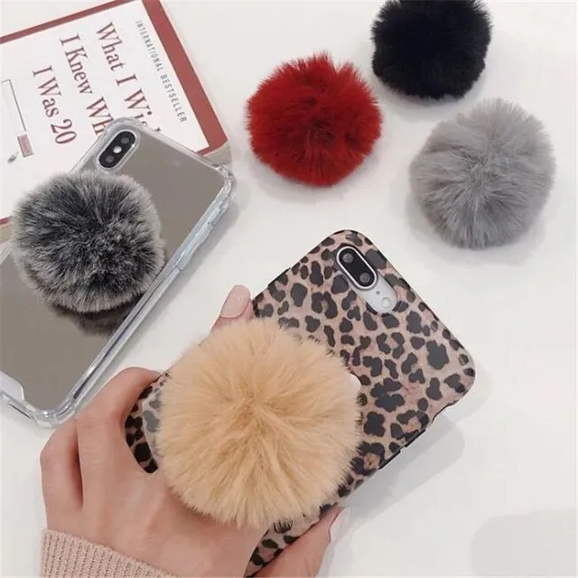 Mobile phone holder - plush ball