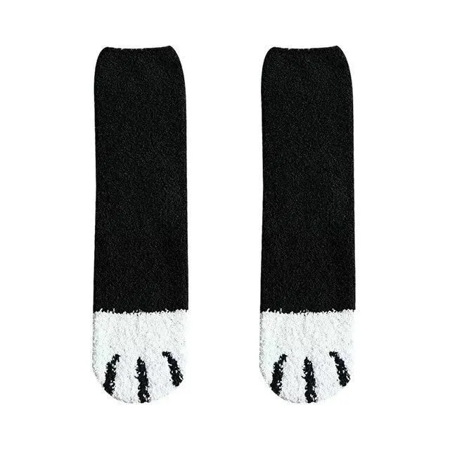 Warm socks in the shape of a paw