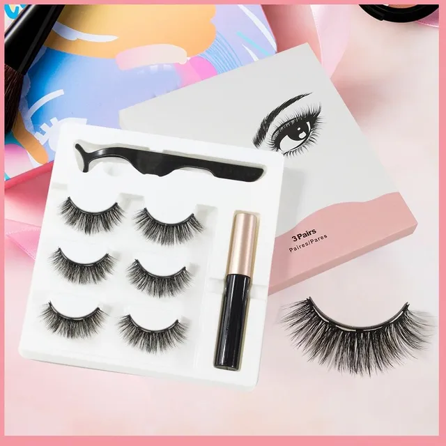 Magnetic eyelashes and eyeliner set