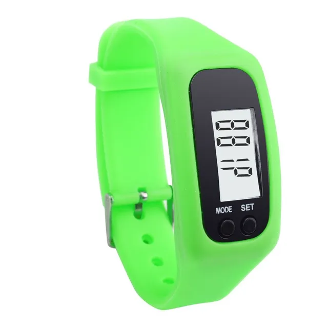 A pedometer like a watch on a hand