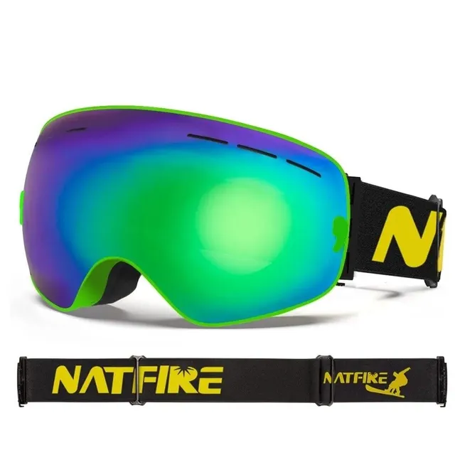 Lunettes de ski avec effet miroir - Lunettes de ski et snowboard avec protection UV400, lunettes de ski compatibles avec le casque anti-buée 17,8 x 9,8 cm