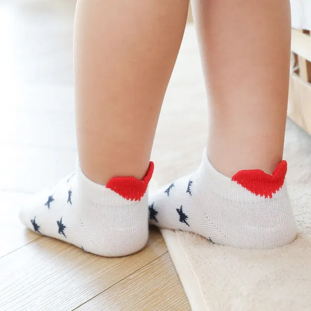 Detské členkové ponožky so srdiečkami - 5 párov
