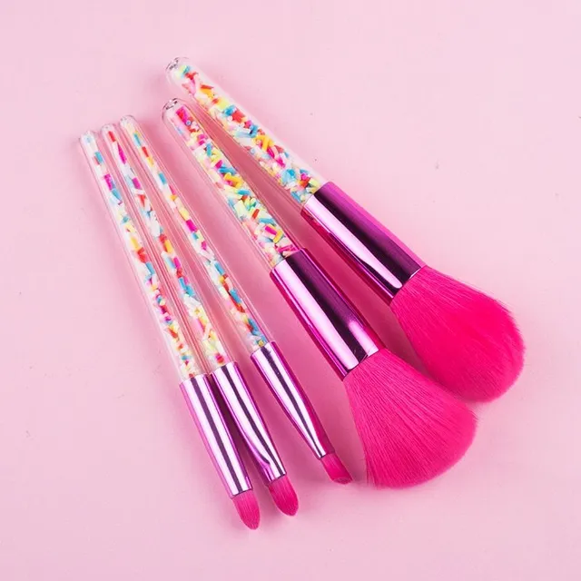 Set de pensule cosmetice de lux în două variante de culori cu mâner decorativ
