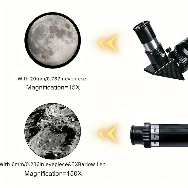 Telescope F30070 - Professional observatory, high resolution, 15x-150x magnification, monocular and tripve